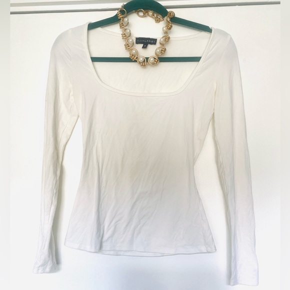 Jluxlabel Square Cut Cream Basic Layering Top - Small - Picture 1 of 3